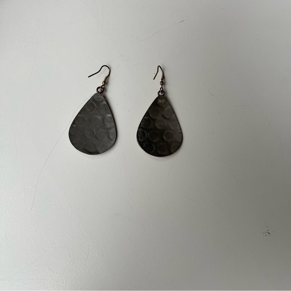 Copper tri-color teardrop earrings - Picture 3 of 3